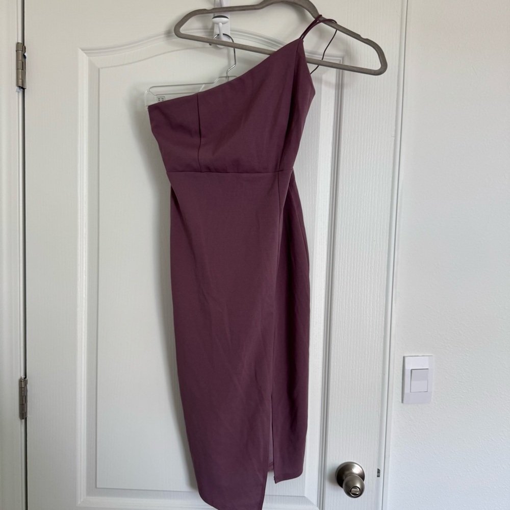 Fashion Nova Elegant One-Shoulder Purple Dress